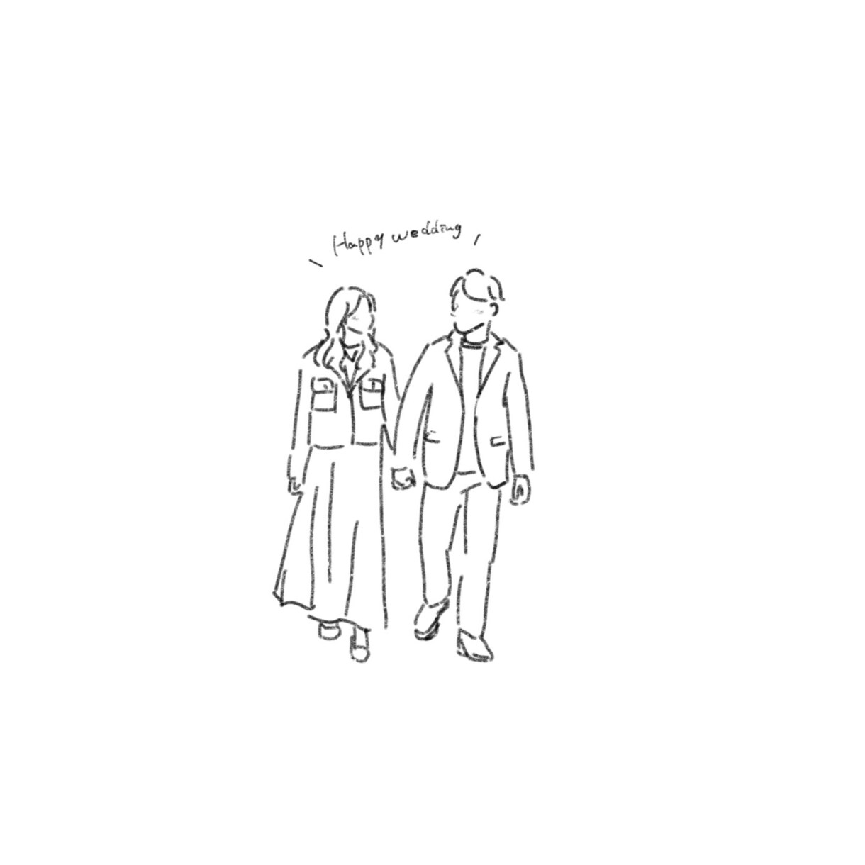 シンプルなウェディングイラストを作成します ウェルカムボードや席札などなどお2人らしいイラストを! イメージ8