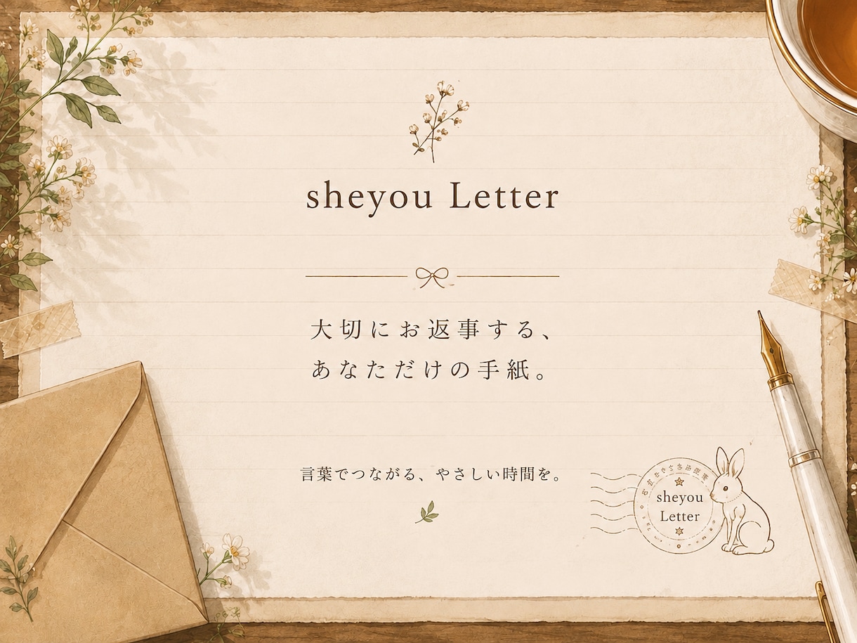 sheyou Letter*~ 大切にお返事します 言葉で繋がり、そっと寄り添う。手紙を交わすようなやりとりを。 イメージ1