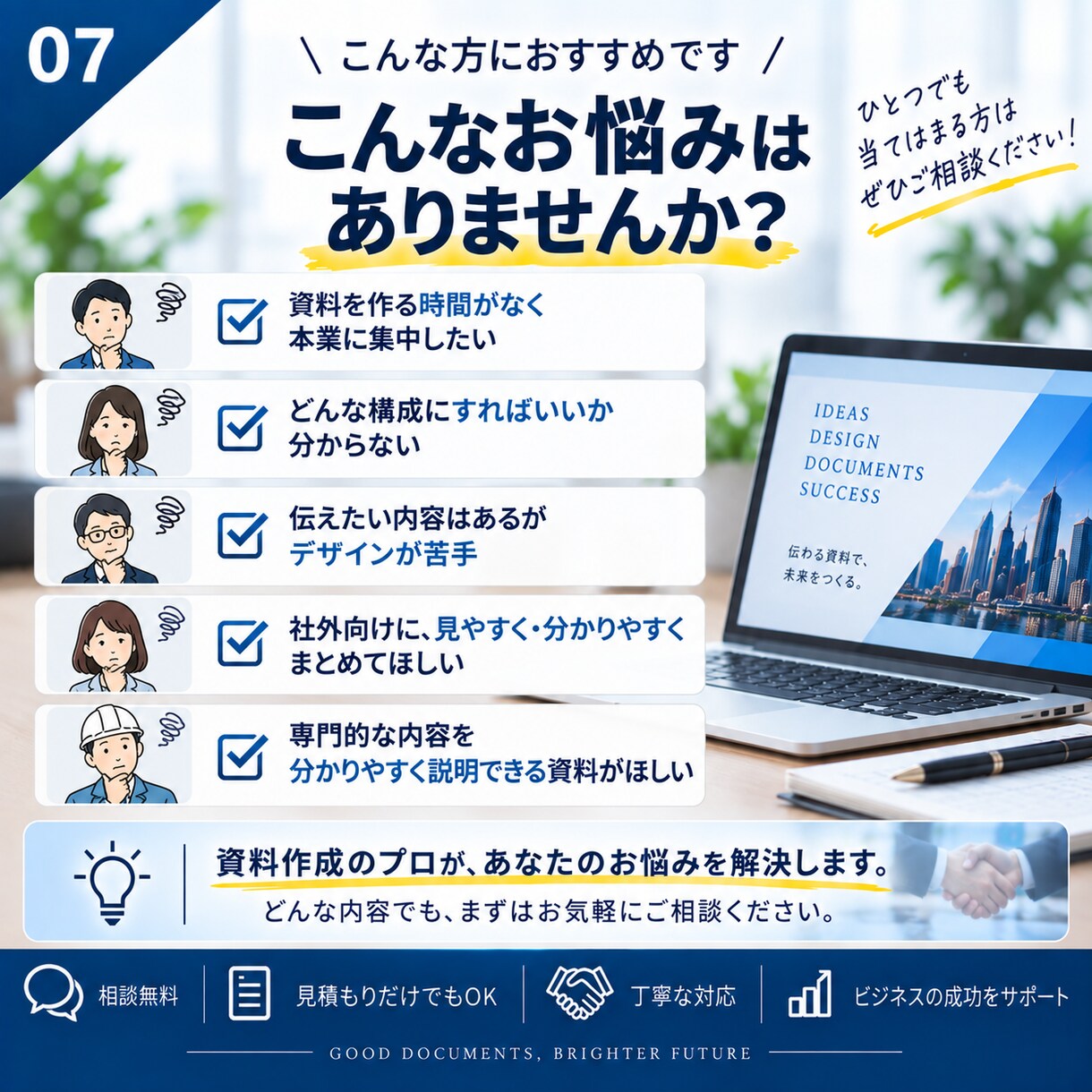 メモ・写真・既存資料から、伝わる営業資料を作ります 資料の内容がまとまっていなくてもOK イメージ7