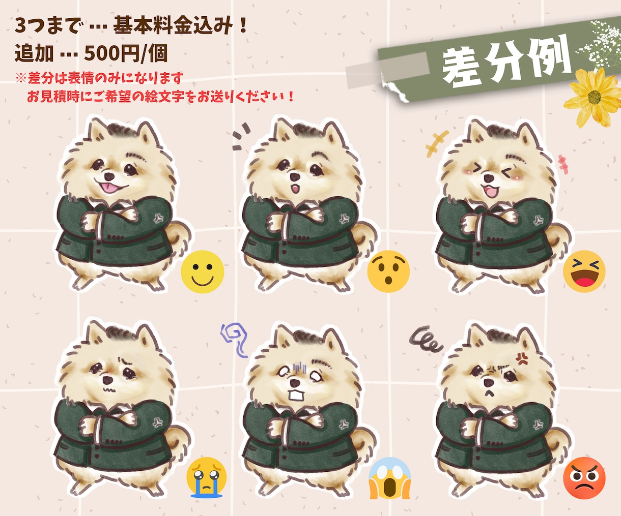 表情差分3つ付！あなたを動物に変身させます 人間のままデフォルメ化も可能！社用や商用アイコンにも！ イメージ4