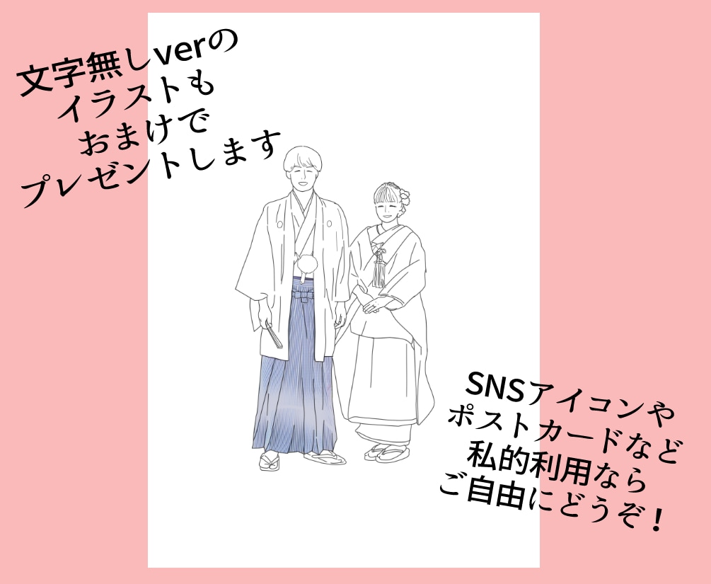 顔写真でOK！和装の似顔絵ウェルカムボード作ります お顔と好きな髪形で似顔絵描きます。 イメージ2