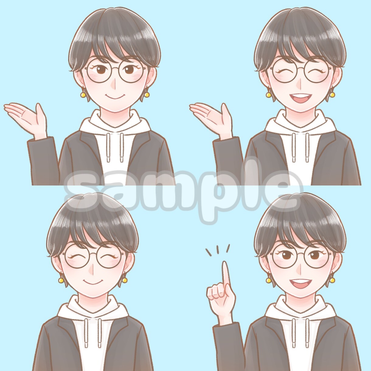 シンプルほんわかな似顔絵描きます 少しゆるくてほっこりする似顔絵イラスト イメージ9