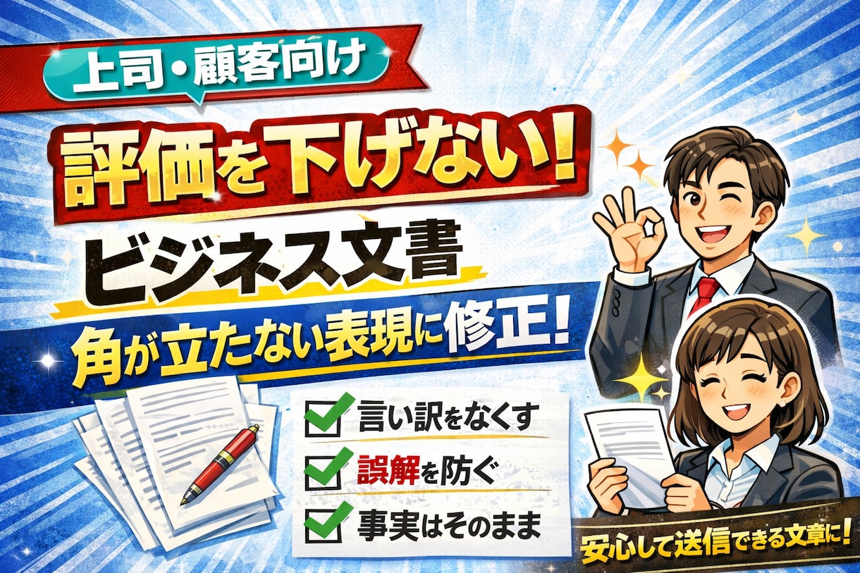怒られない社内・顧客向け説明文を作ります 障害報告・釈明・再発防止策事実はそのまま、表現だけ調整 イメージ1