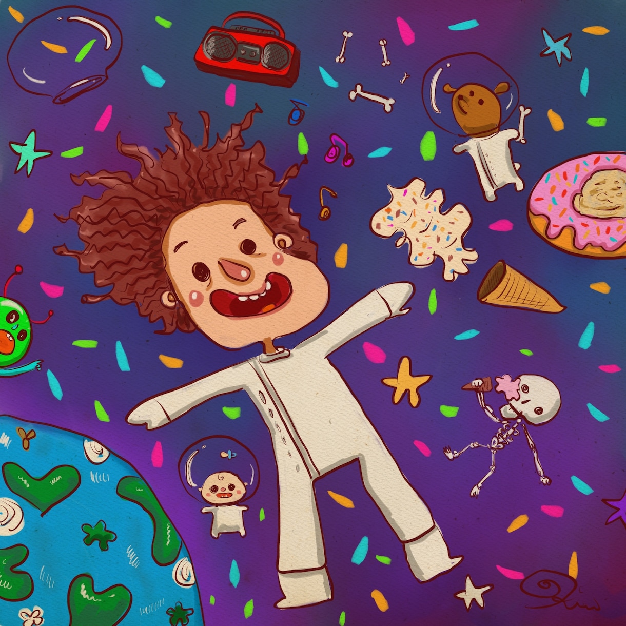 あなたの好きを詰め合わせたゆるイラスト描きます ラフにポップに可愛くあなたの好きを描きます イメージ2