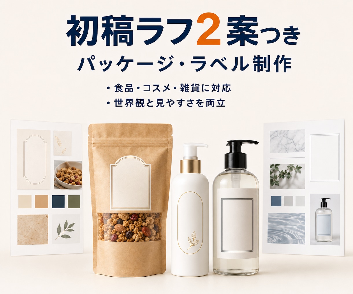 商品の魅力が伝わるパッケージを制作します 食品・コスメ・雑貨向け｜方向性確認用ラフ2案つき イメージ1