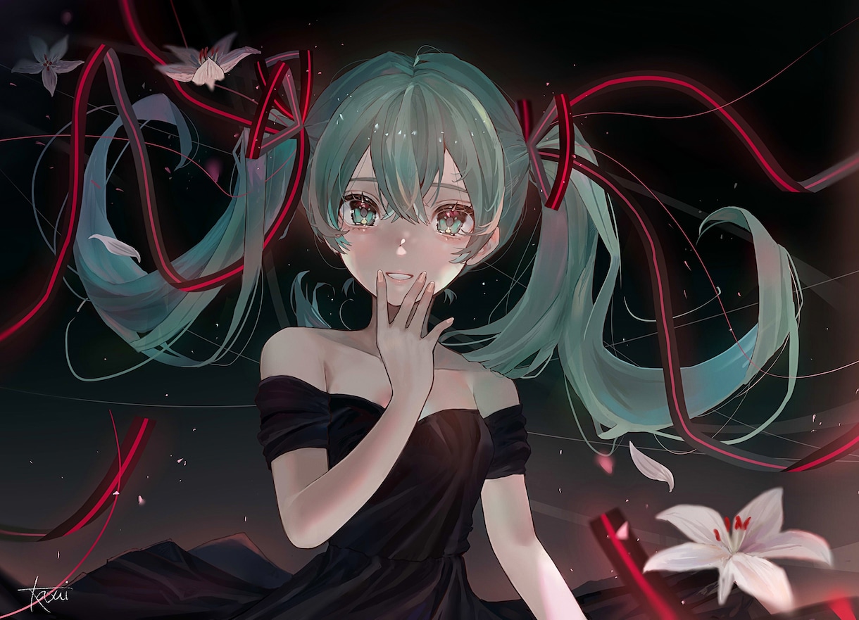 ご要望に沿って厚塗りイラスト作成します グッと目を引く雰囲気のあるイラストお任せ下さい¨̮♡ イメージ2