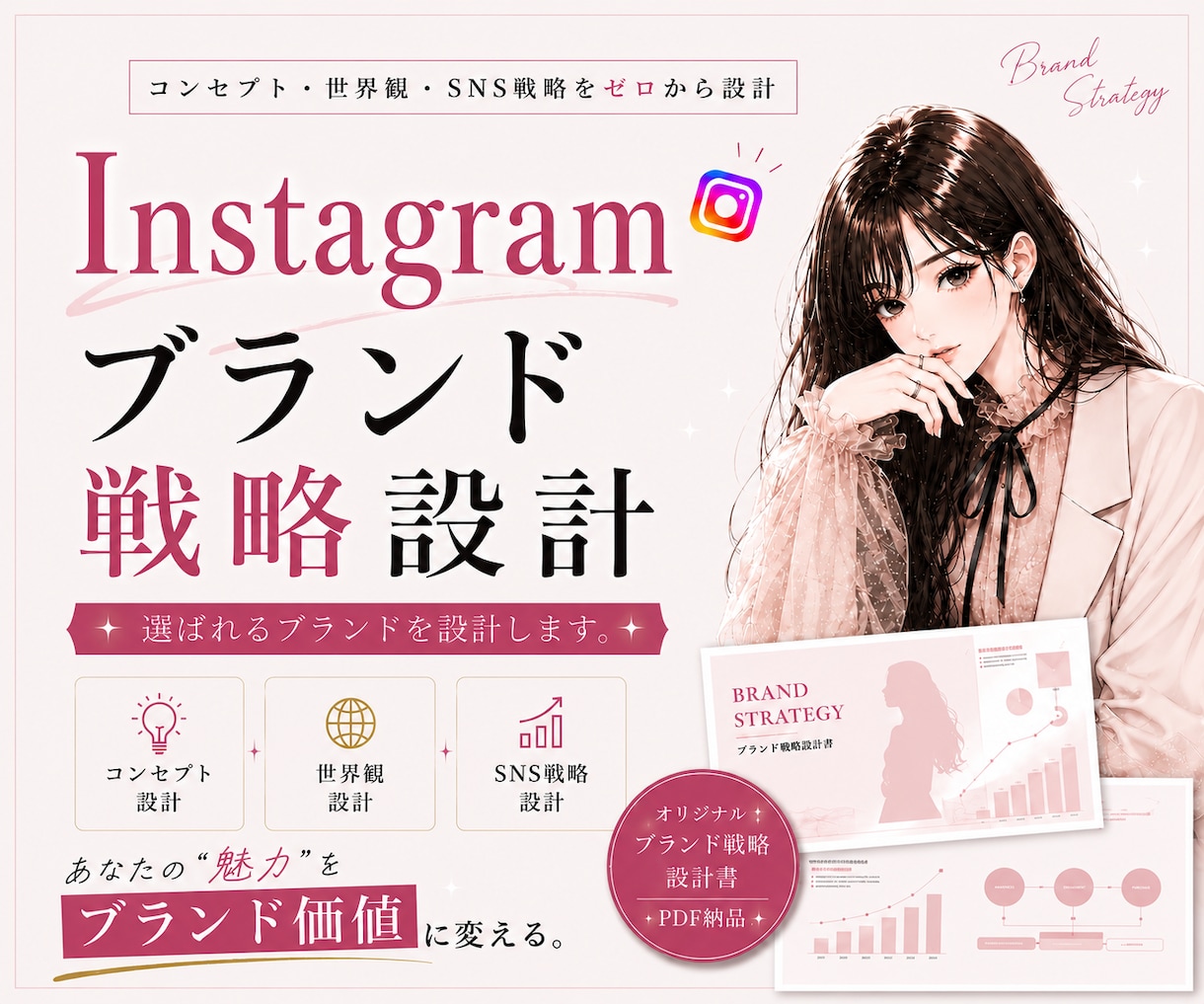 Instagramのブランド戦略設計をします 大手芸能7年のプロが、選ばれるブランドを設計します イメージ1
