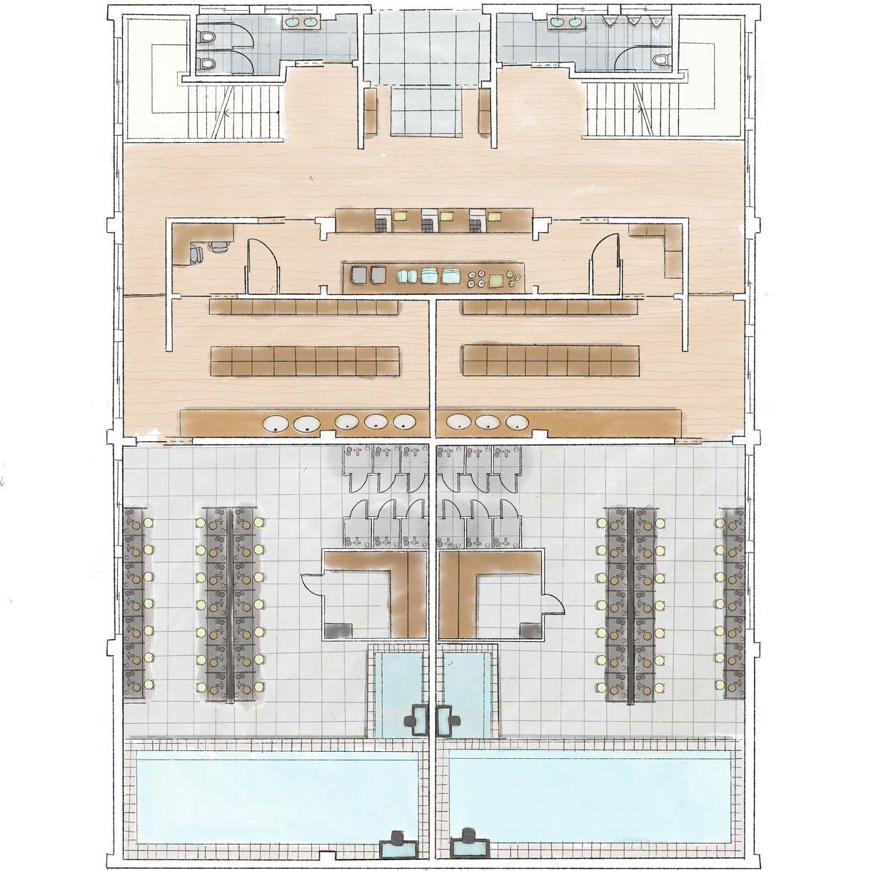 現役建築学生が、手書きの温かい図面着色を作成します 現役の建築学生(大3)が、映える手書き調な図面着色を行います イメージ2