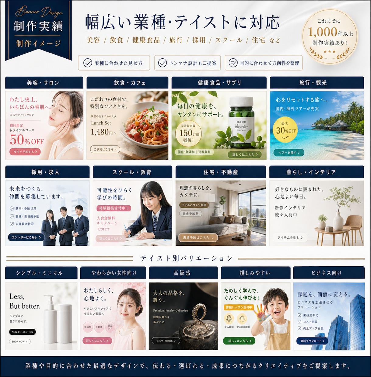 複数ラフ案から選べる！バナー制作します 大手メーカーのデザイナーが伴走！ イメージ5