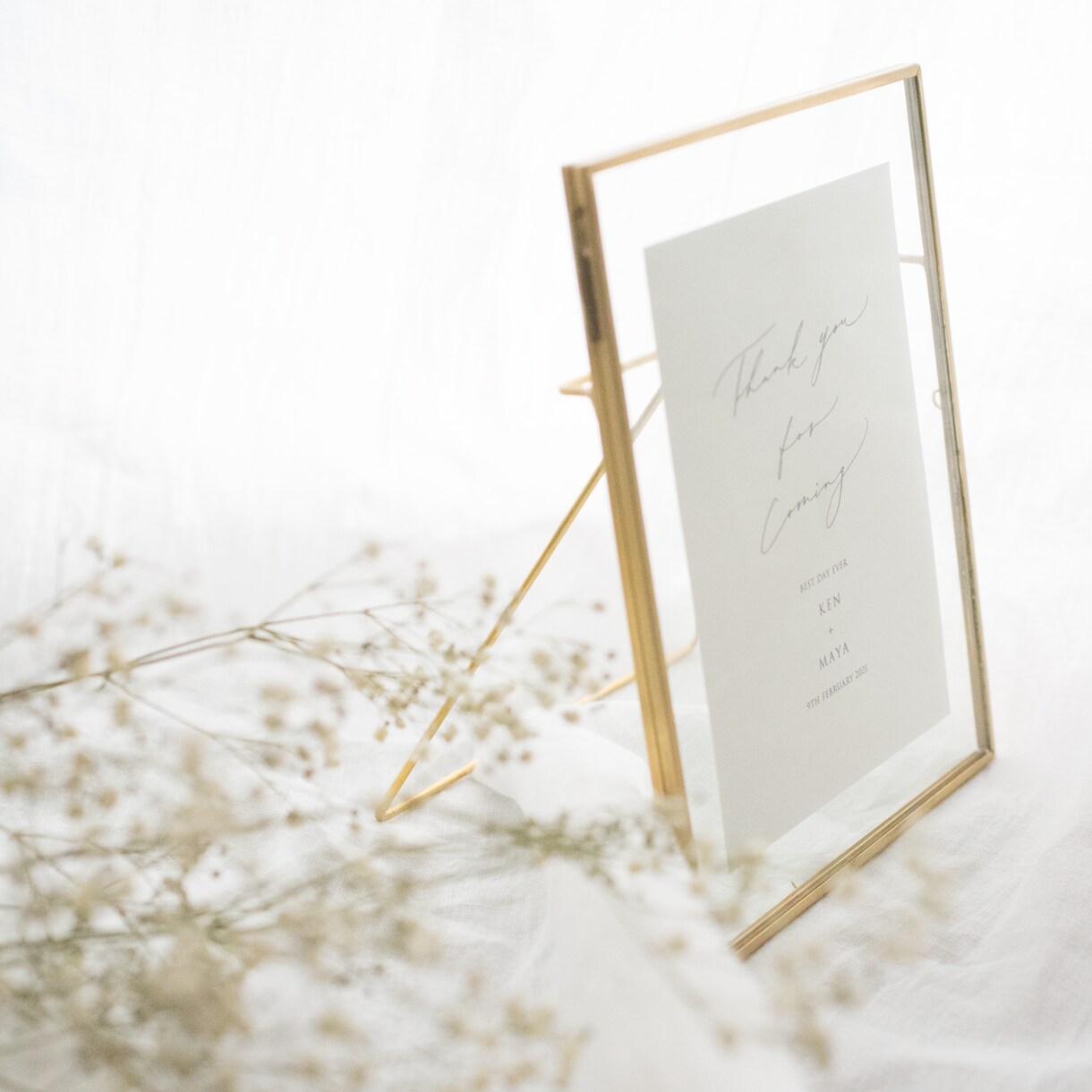 即納可能!!結婚式受付ウェルカムボード作成します 【ときめくMONO】海外センスのゴールドfフレーム MD2 イメージ3