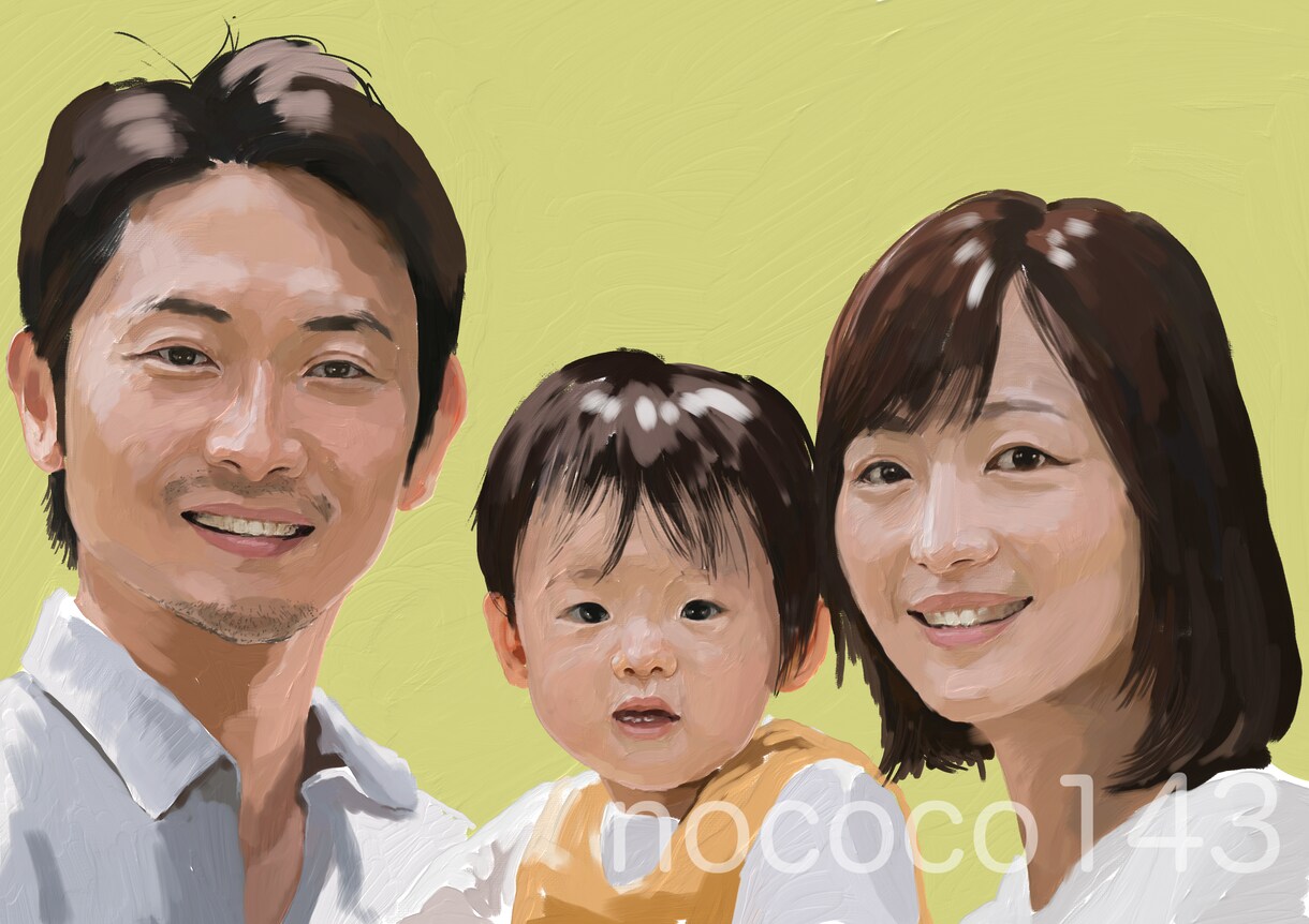 絵画タッチのリアルな似顔絵作成します ウェルカムボード、記念日、誕生日、アイコン等におすすめです！ イメージ2