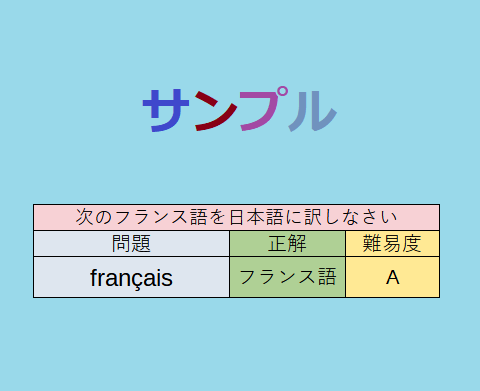 フランス語の学習クイズ問題を作成します 「フランス語を学習する上で作成して欲しい」方など向け！！ イメージ2