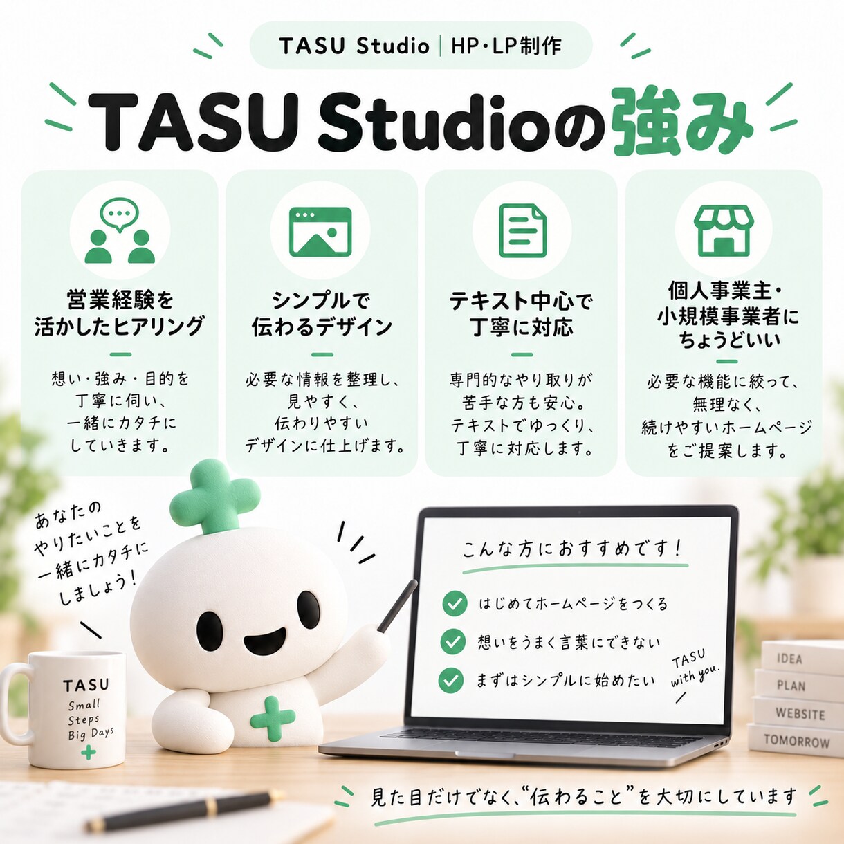 個人事業主向けHPを丁寧に制作します 伝えたいことを整理し、見やすいHPに仕上げます イメージ6