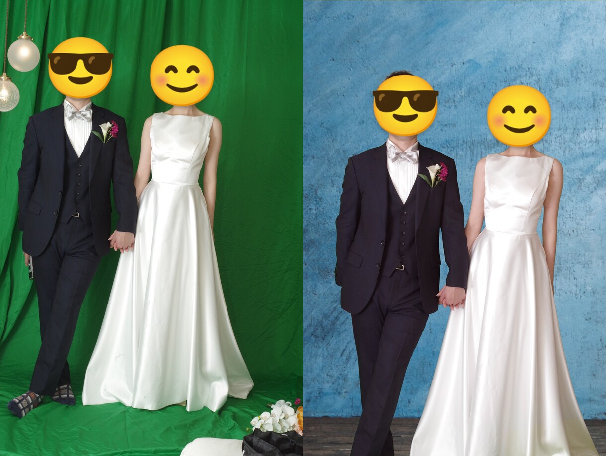 結婚式場の写真をお海外ウェディング風に作ります 2ショット写真をおしゃれな海外風ウェディングに加工します イメージ3