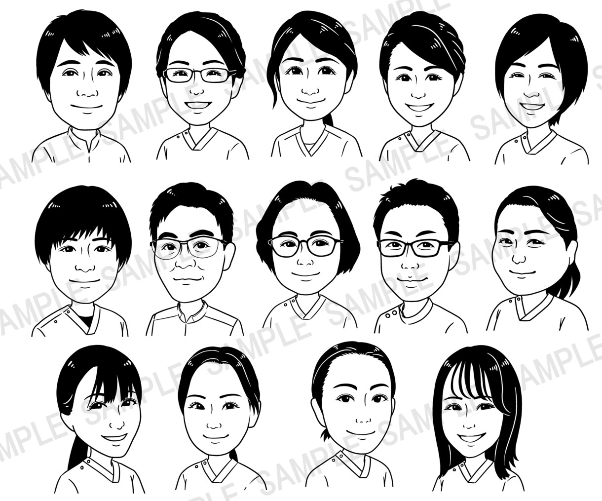名刺やスタッフ紹介等ビジネスに最適な似顔絵描きます シンプルだけどちょっとリアルで少し似てる！オプションでカラー イメージ9