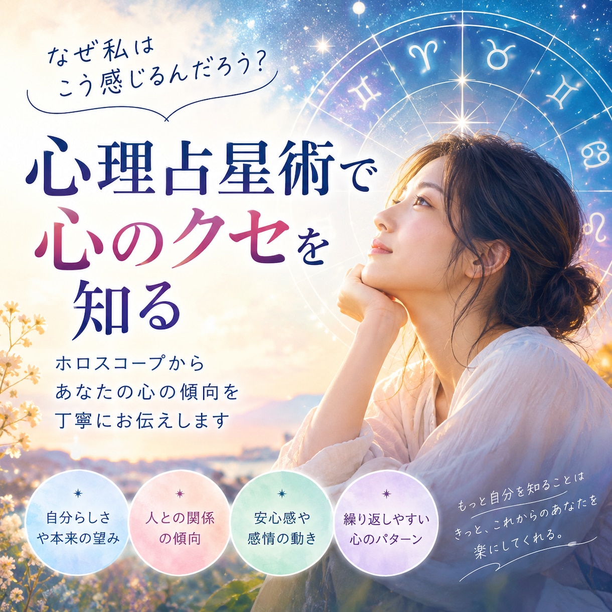 心理占星術であなたの心を読み解きます あなたの太陽・月・金星から、心の基本傾向が分かります イメージ1