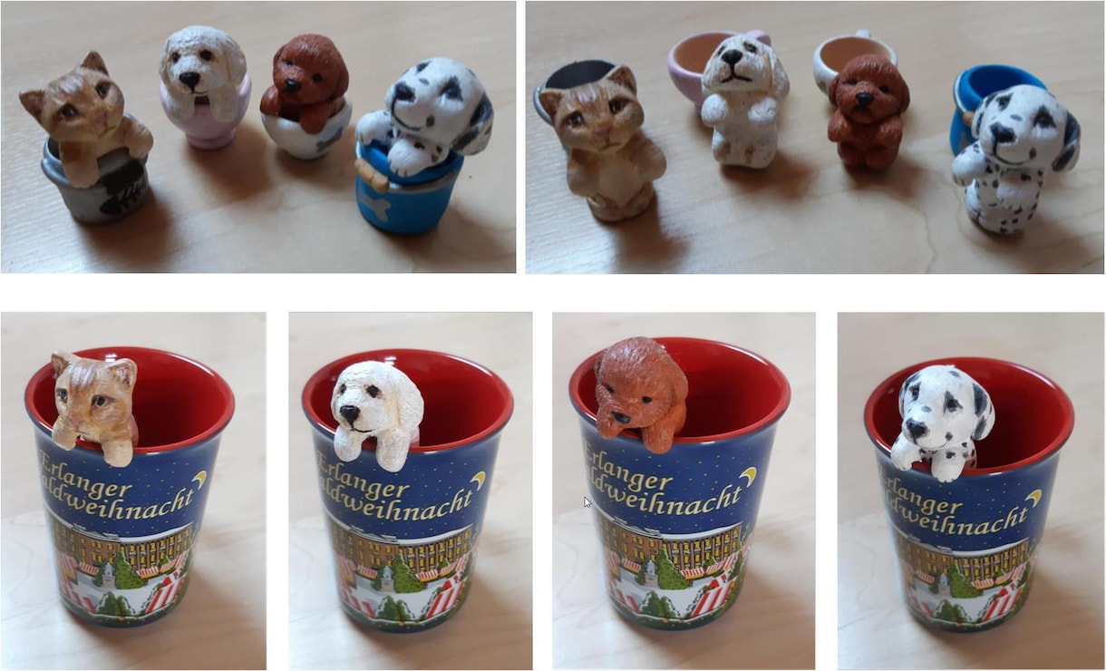 ミニチュアペットを粘土で作ります 可愛いペットがミニチュアに！グラスにも引っかかります！ イメージ2