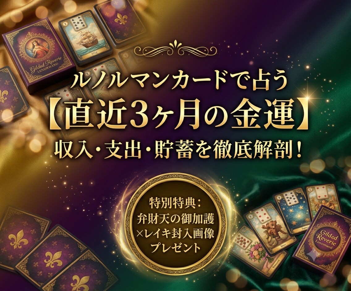 ルノルマンカードで直近3ヶ月の金運を鑑定します 己巳の日参拝エネルギーと金運向上レイキを込めた画像特典付！ イメージ1