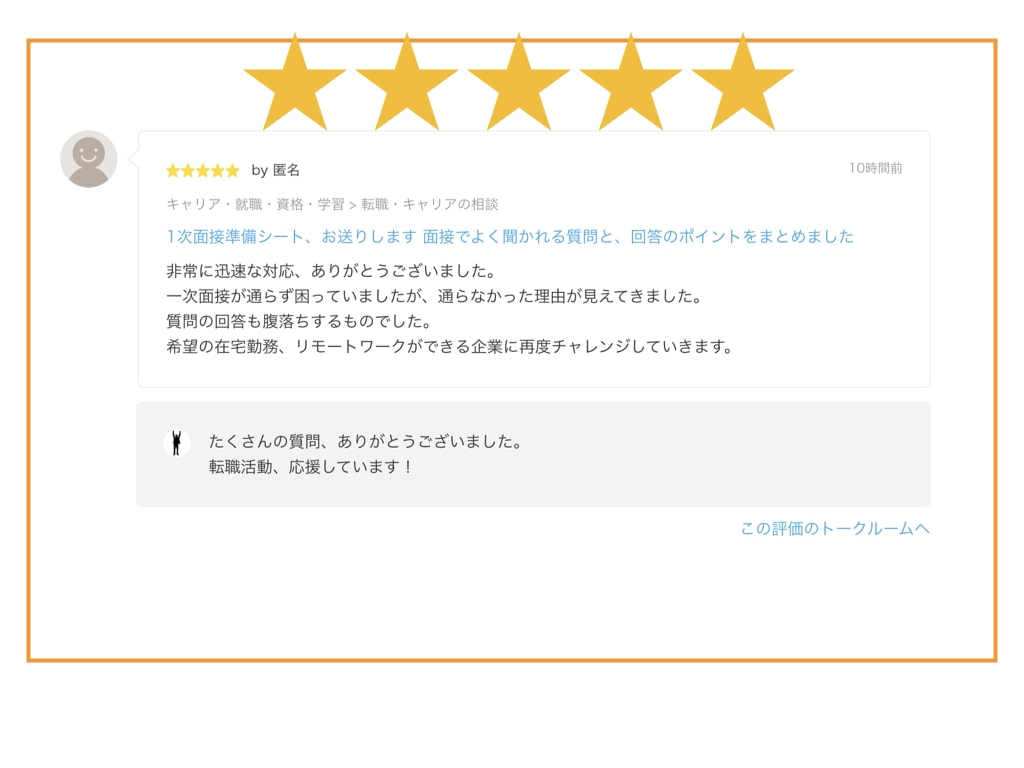 聞き放題★1次面接準備シート、お送りします 転職、就職の一次面接でよく聞かれる質問、回答のポイントを凝縮 イメージ5