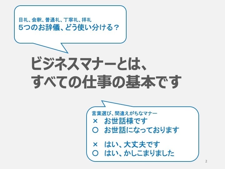 研修用パワーポイント（ビジネスマナー編）あります 新入社員等向けビジネスマナー編（テンプレート67枚）です イメージ1