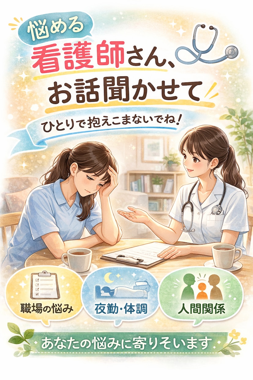 大学院卒！診療看護師が相談のります キャリア、仕事の悩み、進路、先輩に聞かれて困っているなど。 イメージ1