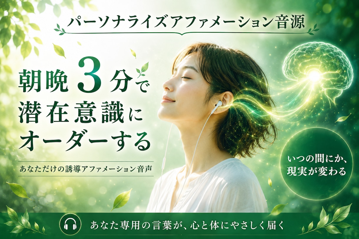 パーソナライズアファメーション音源提供します 朝晩5分で潜在意識にオーダーする習慣を身につける イメージ1