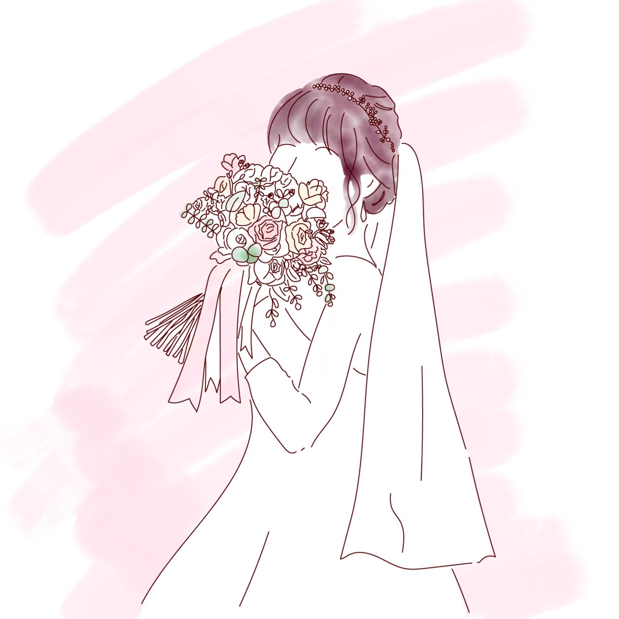 結婚式に使える、大人可愛いイラストを描きます カリグラフィー風文字入りのイラストも！ イメージ3