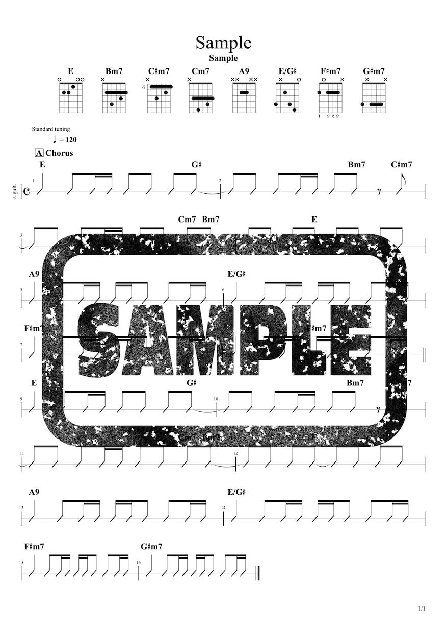 現役プロがギター&ベースのTAB譜を作成します 【セール中】どんな楽曲でもTAB譜を作成いたします♪ イメージ2