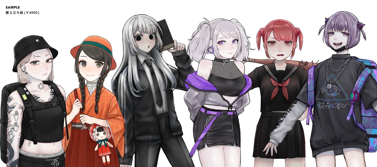 老若男女の立ち絵を描きます キャラの年齢や美醜問わず描けます。ゲーム制作・TRPG等に イメージ3