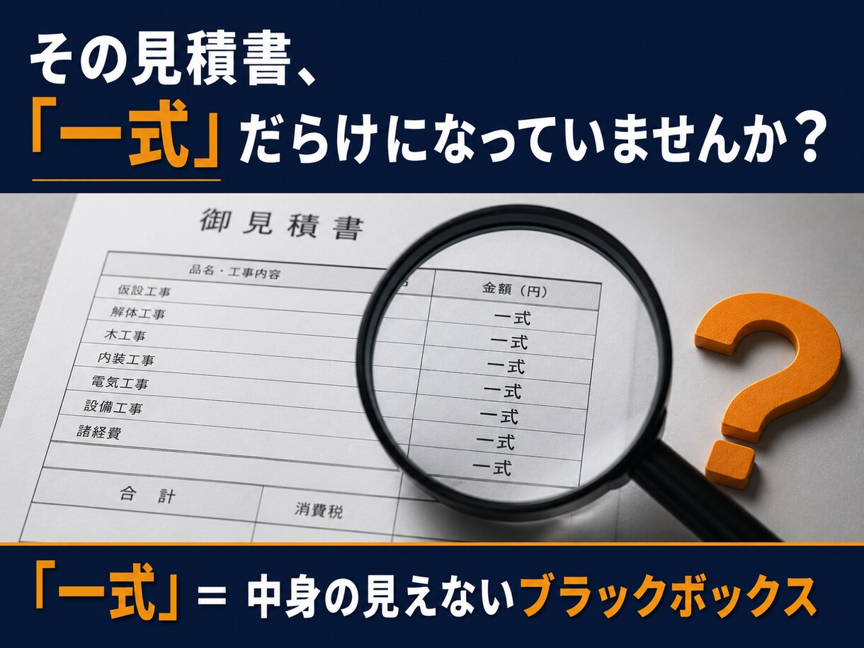 リフォーム見積、その金額が適正か診断します 「高い気がするけど根拠がない」をプロの目で解消します イメージ2