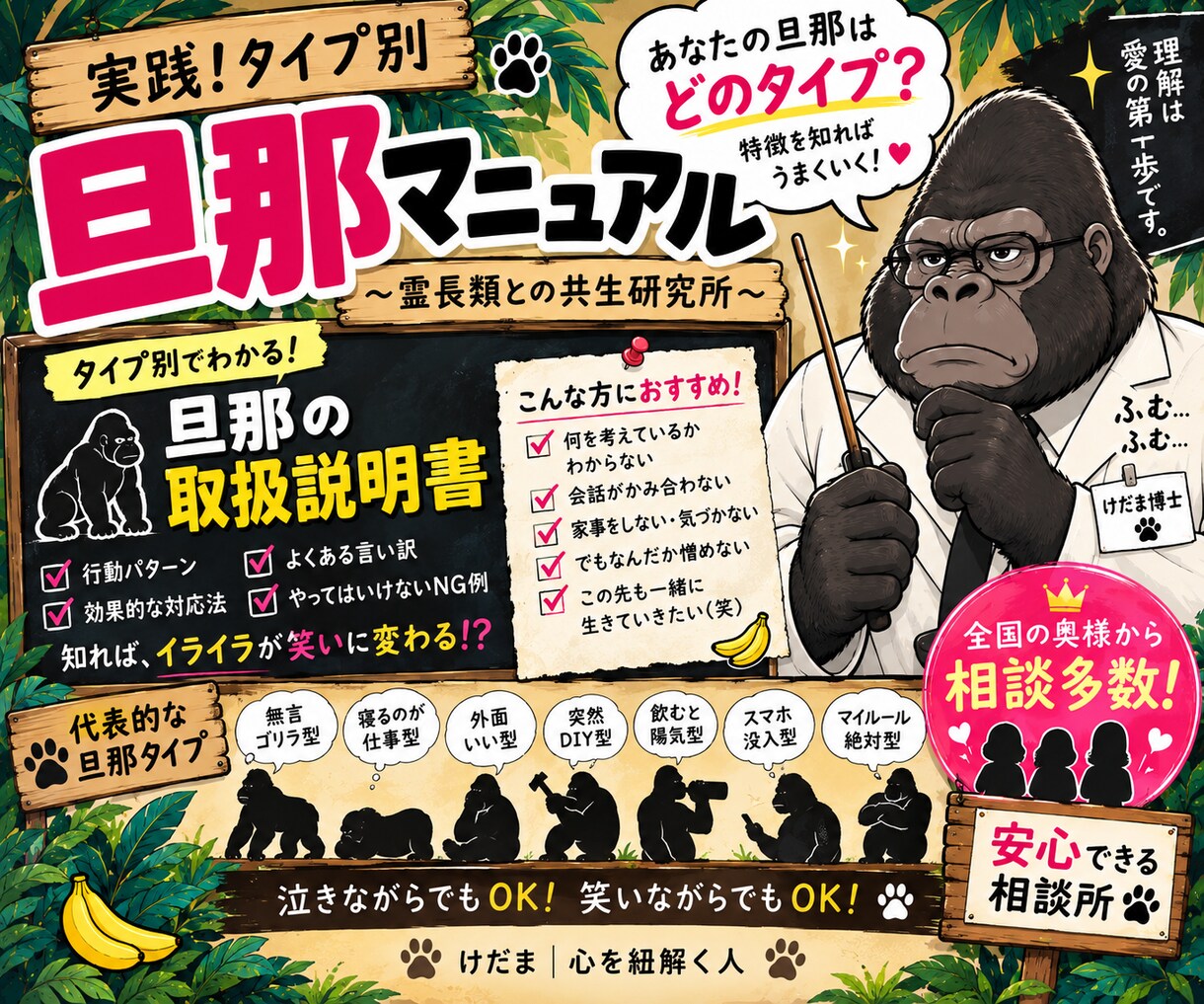 実践！タイプ別 旦那マニュアル｜攻略法会議をします “うちだけじゃなかった” が見つかる場所 イメージ3