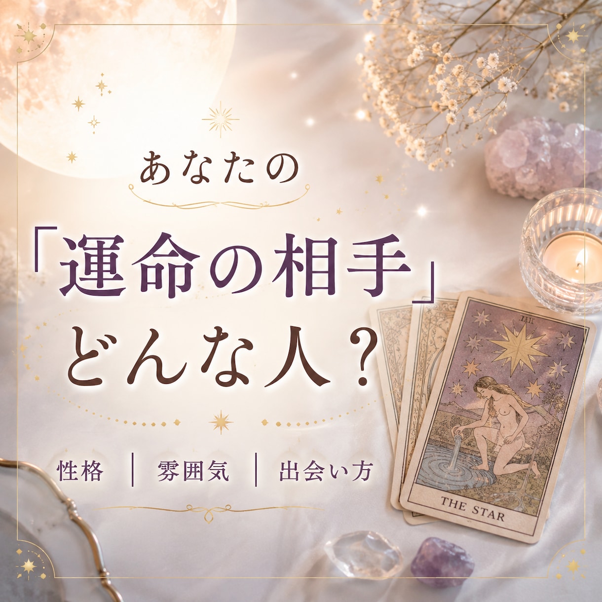 あなたの運命の相手の特徴を詳しく占います 性格・雰囲気・出会い方まで丁寧に読み解きます イメージ1