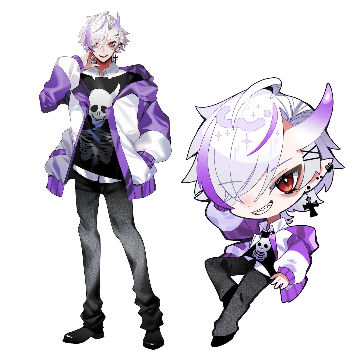 Vtuber立ち絵＋SDセット作成します 立ち絵デザインからグッズに使用出来るSDイラストを描きます イメージ7