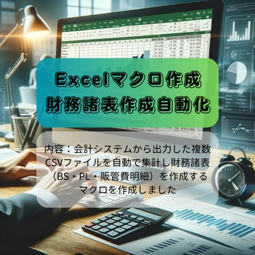 Excel作業を自動化するマクロを作成します 20年以上経理業務に従事。責任感持って正確に対応します！ イメージ1