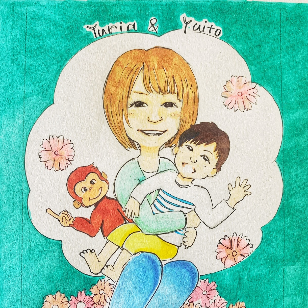 あなたの大切なご家族の似顔絵制作します あたたかな水彩風のタッチで大切な家族の似顔絵を作りませんか？ イメージ2