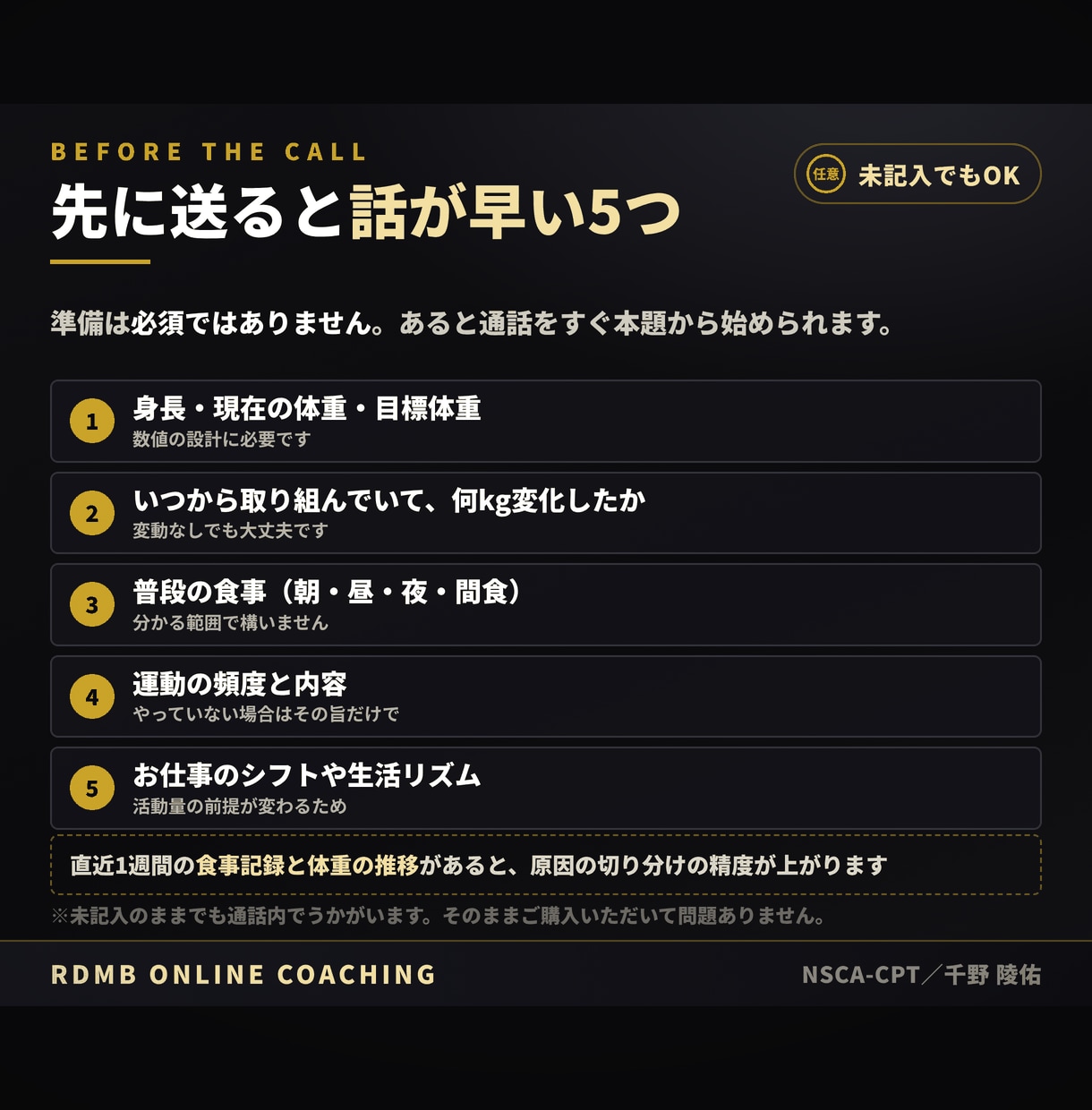女性のダイエットで痩せない原因を15分で特定します 15分1500円｜NSCA-CPT有資格者が停滞原因を特定 イメージ5