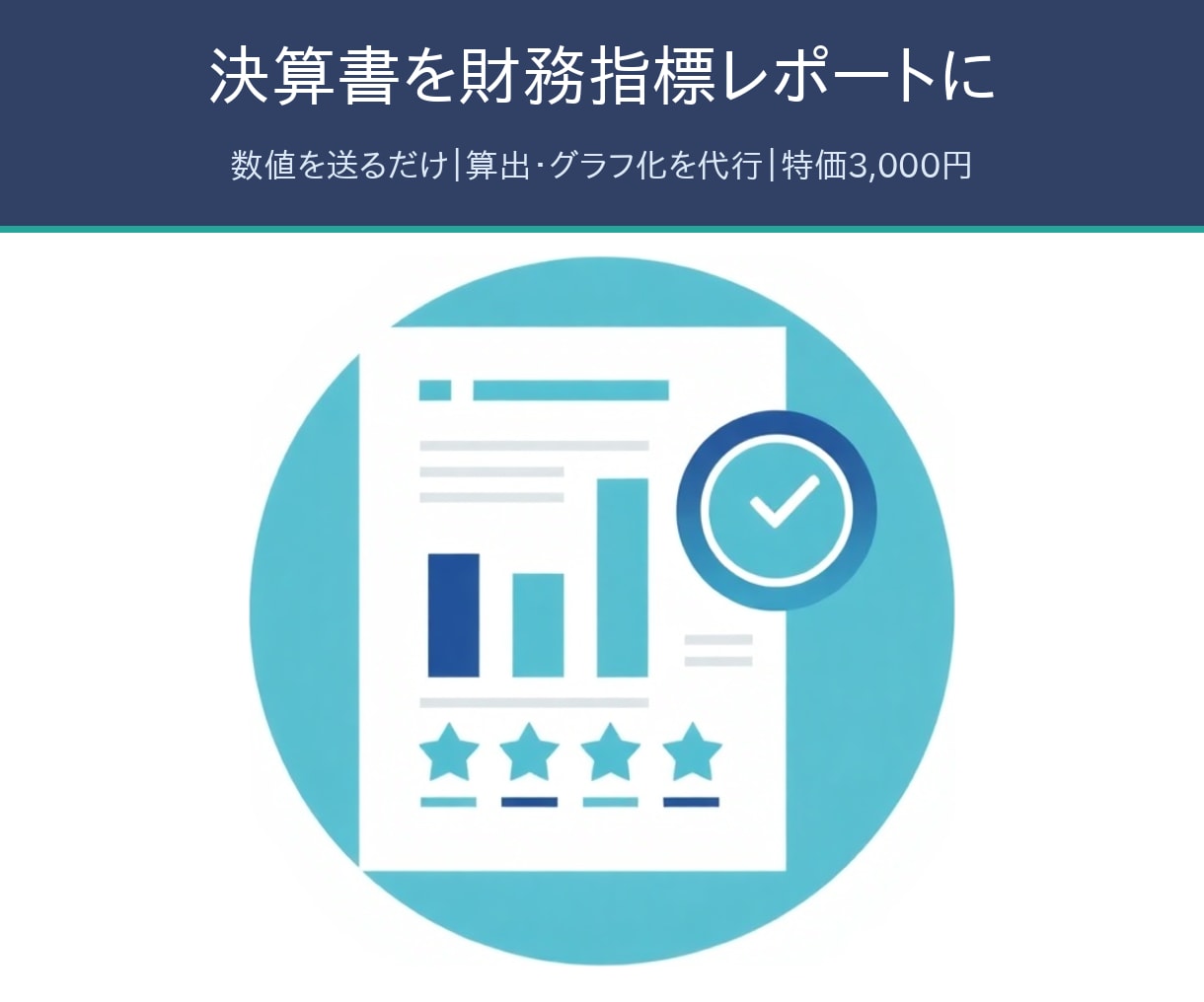 決算書から財務指標スコアとグラフを作成します 決算書の数値から財務指標レポートを作成｜3期比較3,000円 イメージ1
