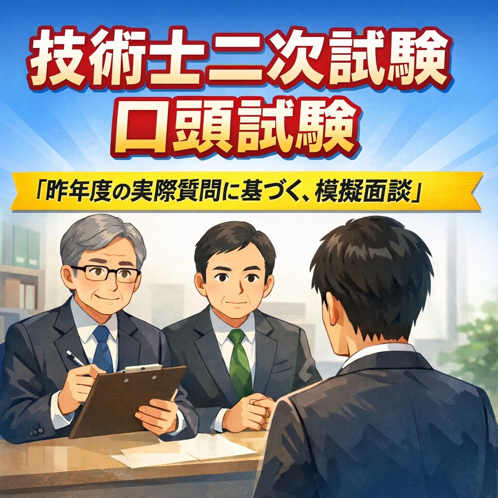 昨年の実諮問に基づく技術士模擬口頭試験面談ます R6合格者である私の実諮問をベースに模擬口頭試験をします イメージ1