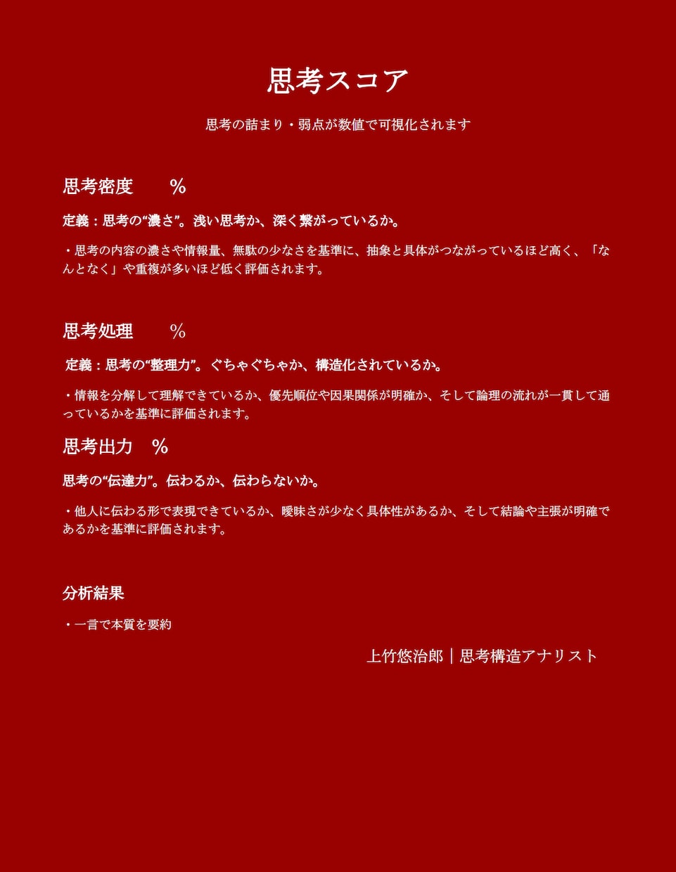 思考を構造化して分析レポートにします 曖昧な思考を分解し、言語化し構造化レポートにします イメージ4