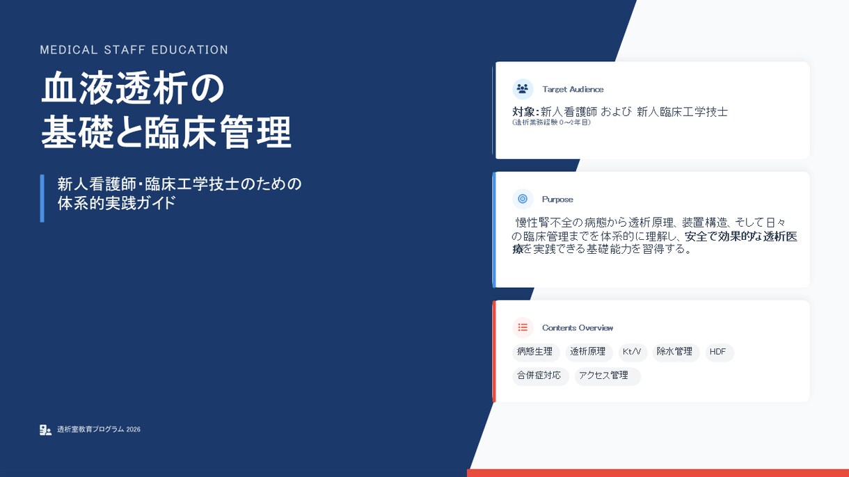 透析室新人教育・勉強会スライドを作成します 透析室の新人教育に使える実践資料を作成 イメージ2