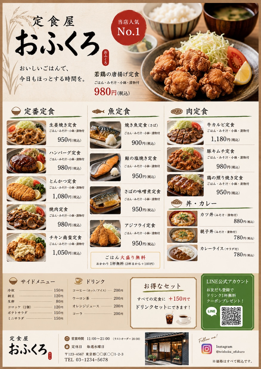 ずっと眺めたくなるメニュー、チラシを作成します あなたのお店にあったメニュー、チラシを作成！ イメージ2