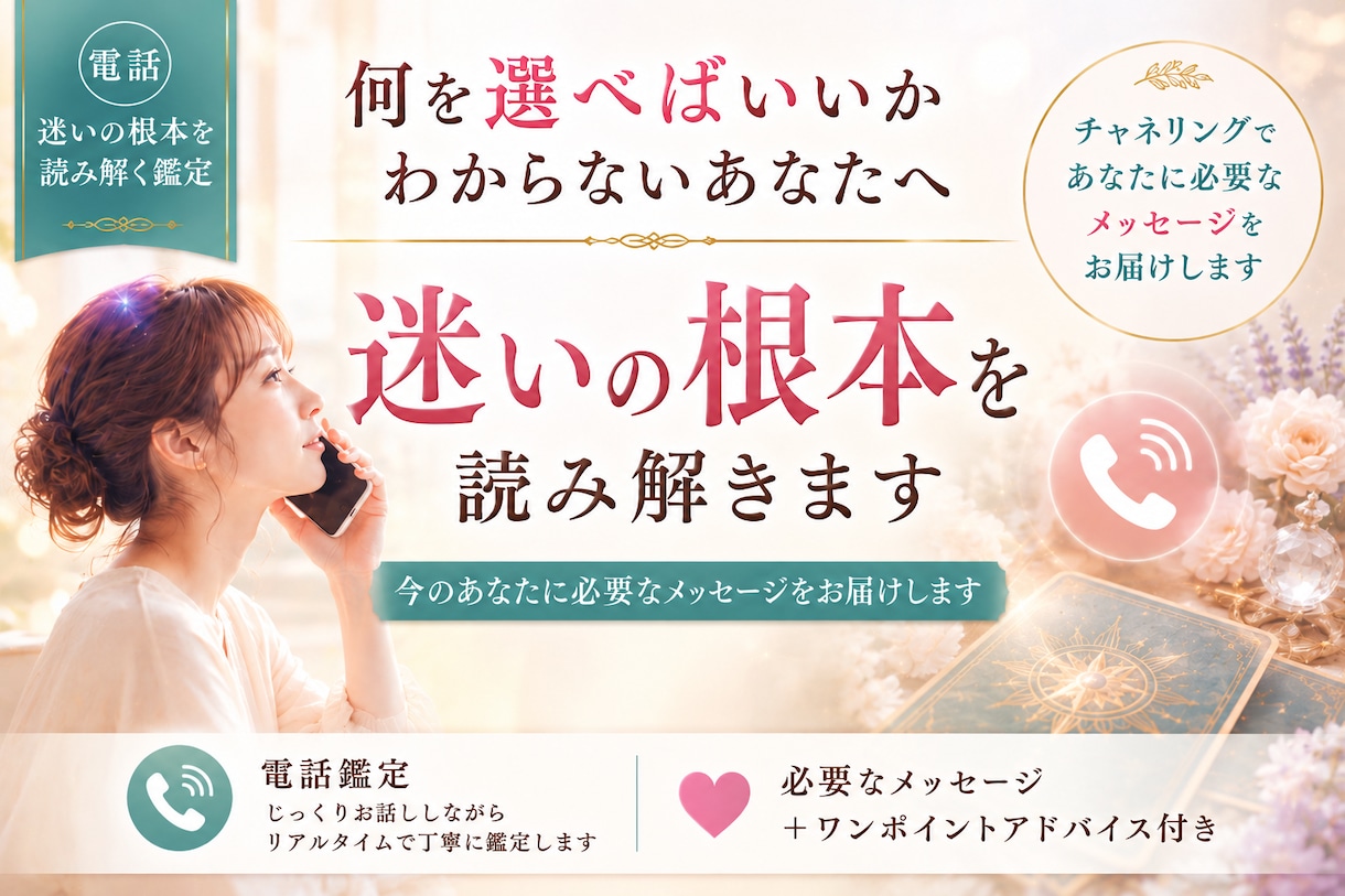 迷いの根本を読み解く電話鑑定します チャネリングで今のあなたに必要なメッセージをお届けします イメージ2