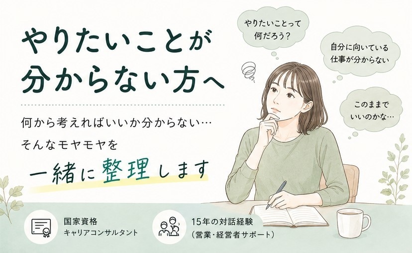 自己分析｜思考整理｜適職｜やりたいことを整理します 何から考えればいいか分からない方へ、一緒に整理します イメージ1