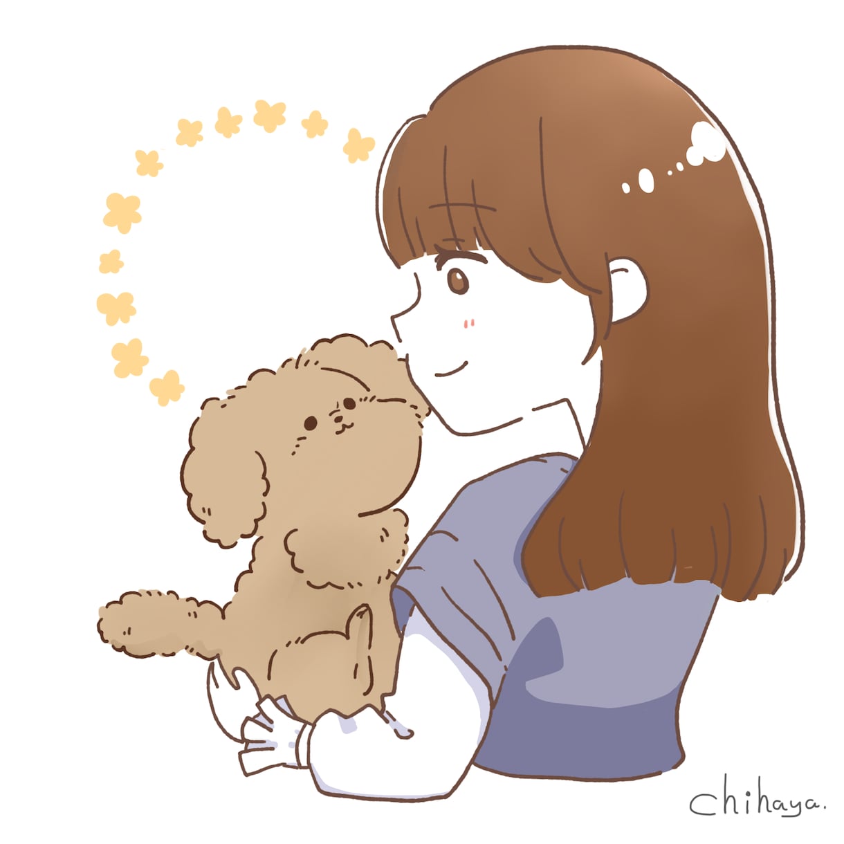 愛犬・愛猫と一緒のかわいいイラスト描きます アイコンや待ち受けにオススメです！ イメージ2