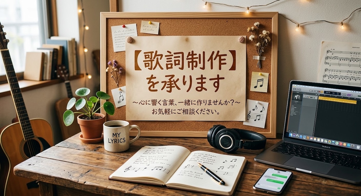 作詞を承ります 音楽に1日5時間以上を費しています イメージ1