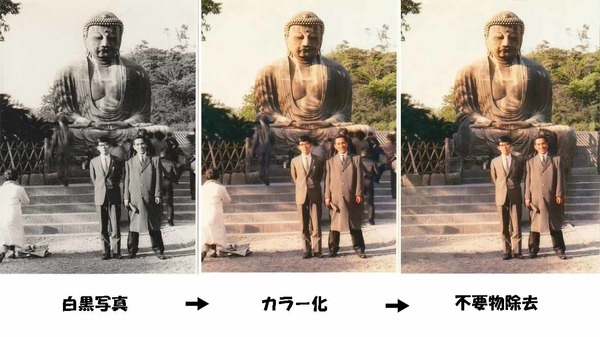 古い写真の傷・破れ・退色をAIで修復・復元します 「とにかく安く修復したい」そんな方にお勧めです。200円/枚 イメージ3