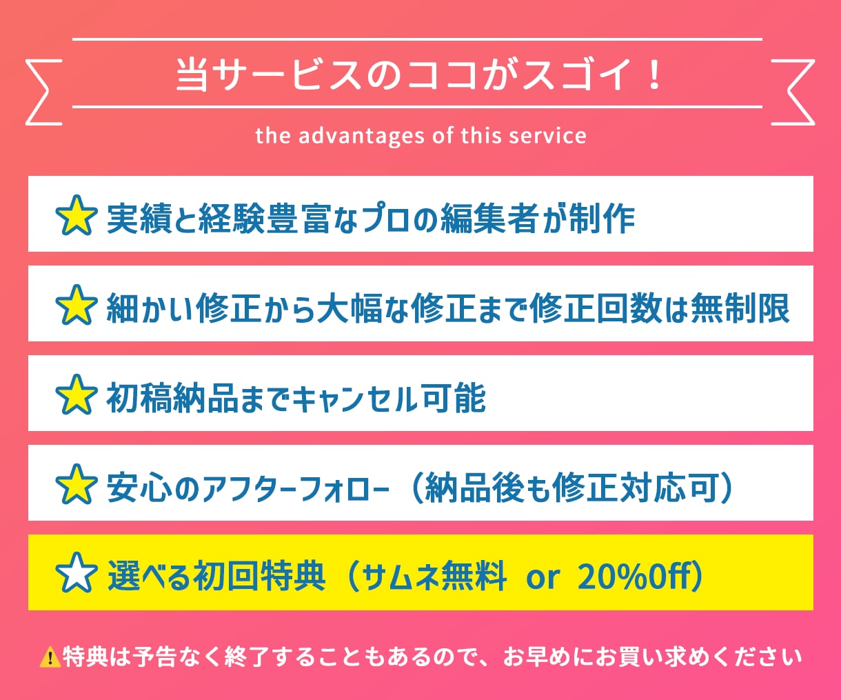 選べる初回特典！YouTube編集します 〈後悔したくない方へ〉”修正回数無制限"&“キャンセル保証” イメージ5