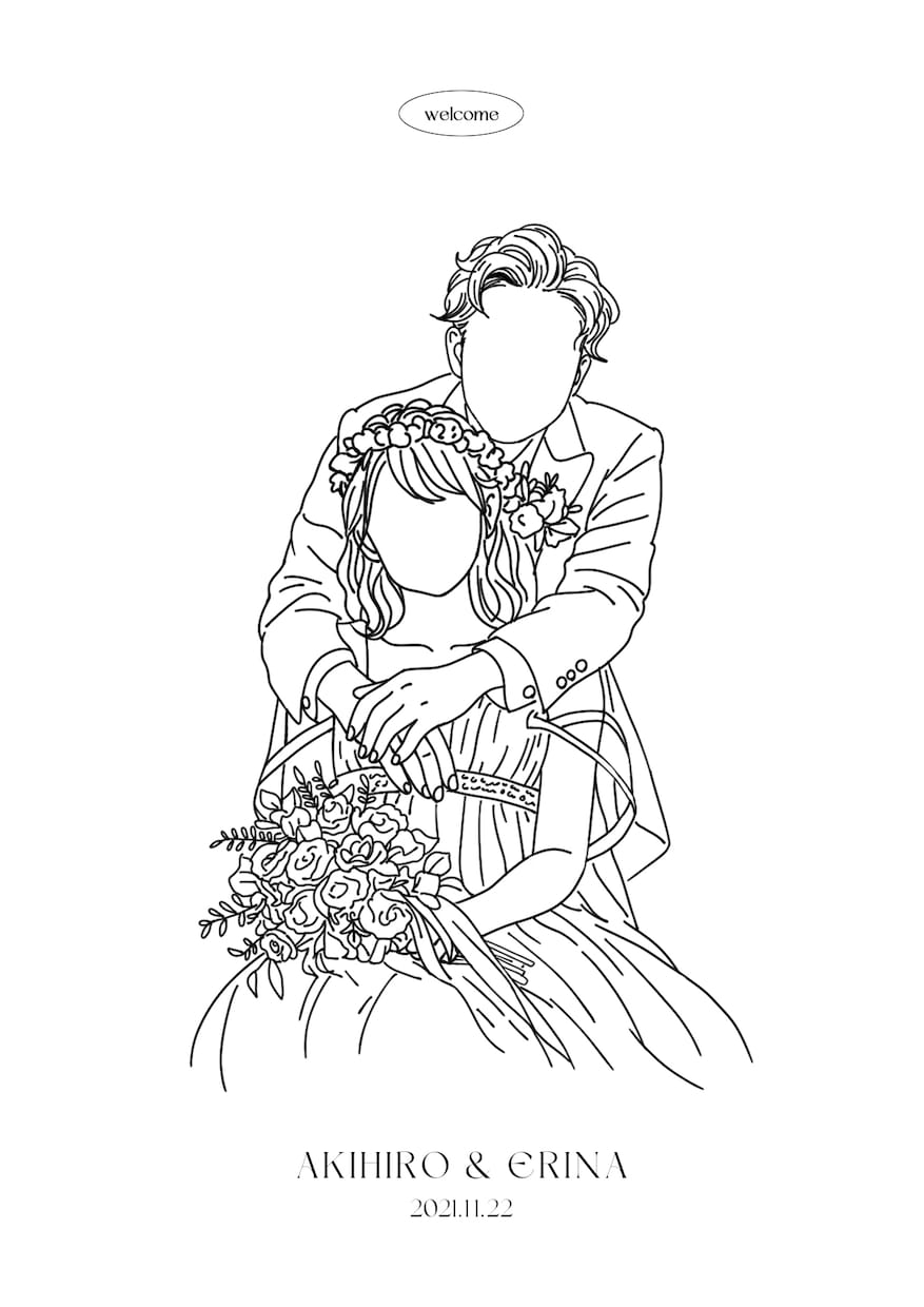 写真から上品な線画イラスト制作します 〜ウェディング・記念日・ギフトにおすすめ〜 イメージ6