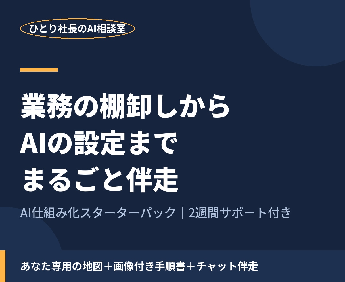 業務の棚卸しからAI設定まで仕組み化します なるほどで終わらせず、毎日動く仕組みに変えます イメージ1