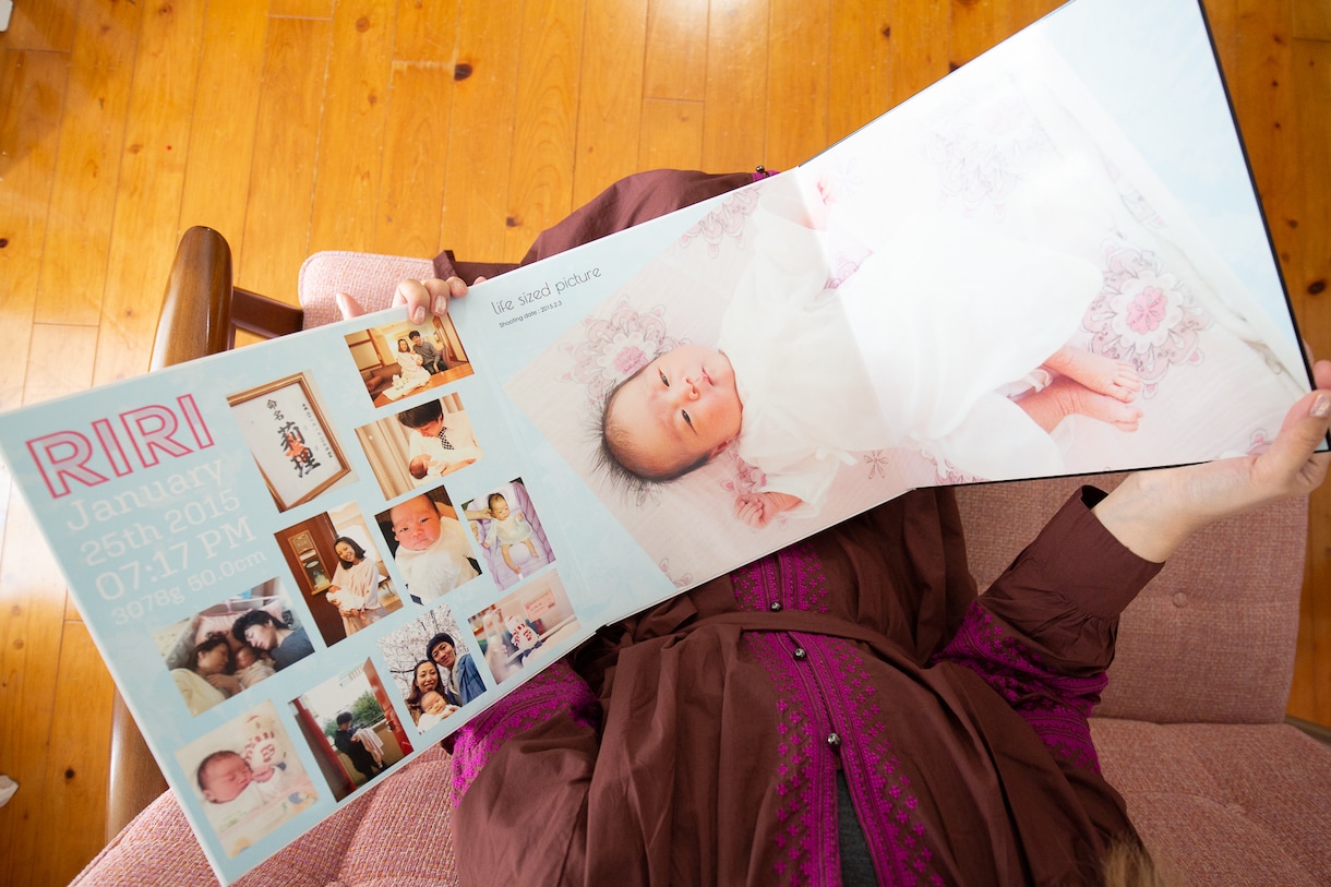 0歳の誕生日記念！生まれた記念のアルバムつくります エコー写真、思い出の写真、等身大写真で家宝を作ります イメージ6